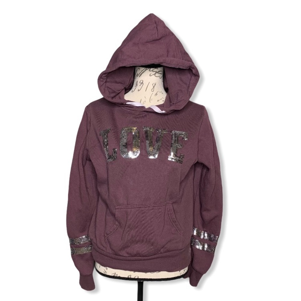Reflex Sequins Love Graphic Popover Hoodie